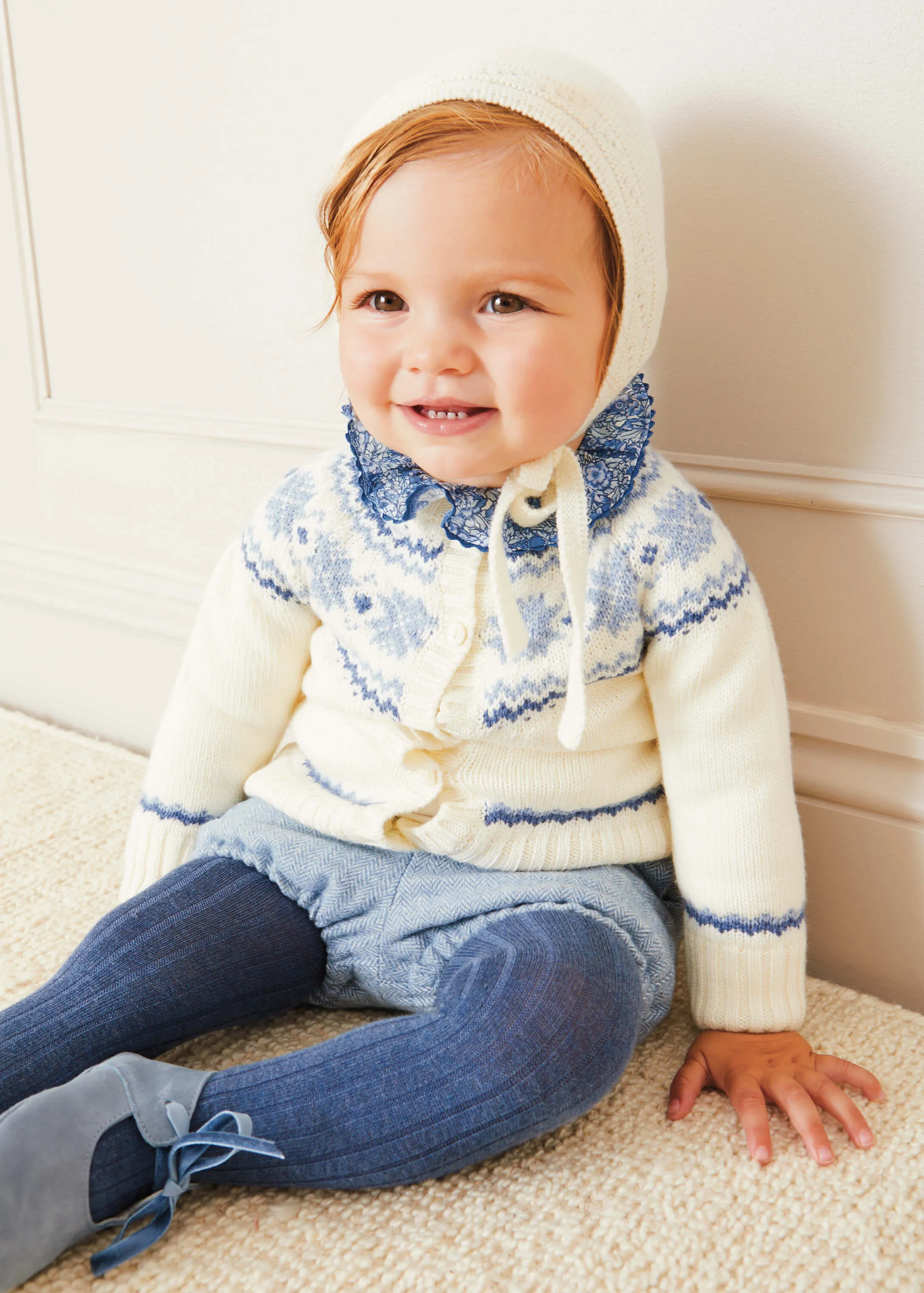 Fair Isle Cardigan in Cream (6mths-3yrs)