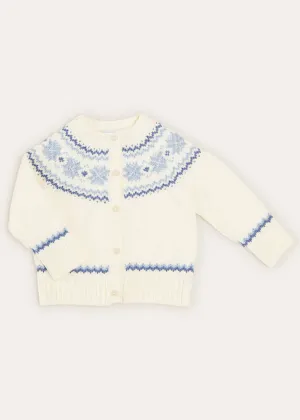 Fair Isle Cardigan in Cream (6mths-3yrs)