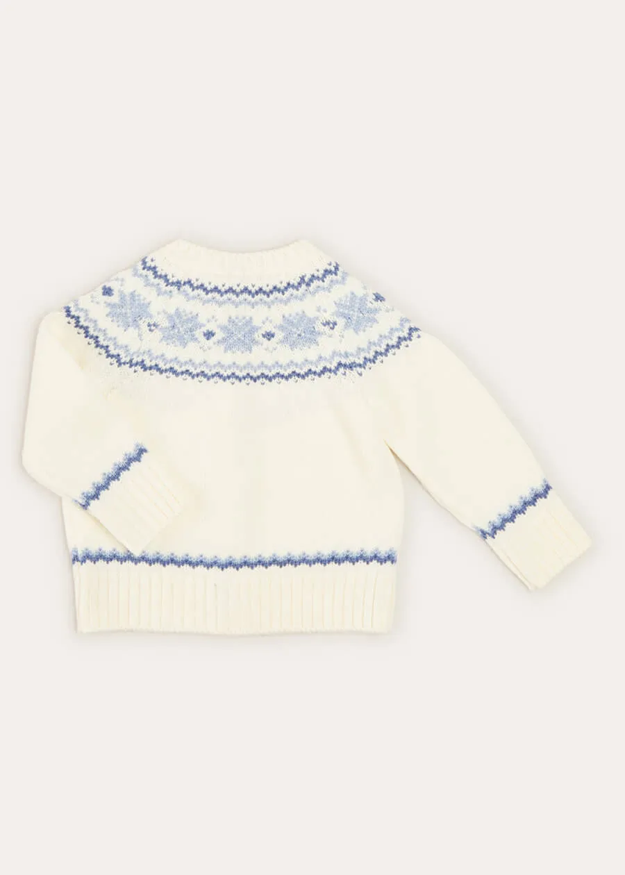 Fair Isle Cardigan in Cream (6mths-3yrs)