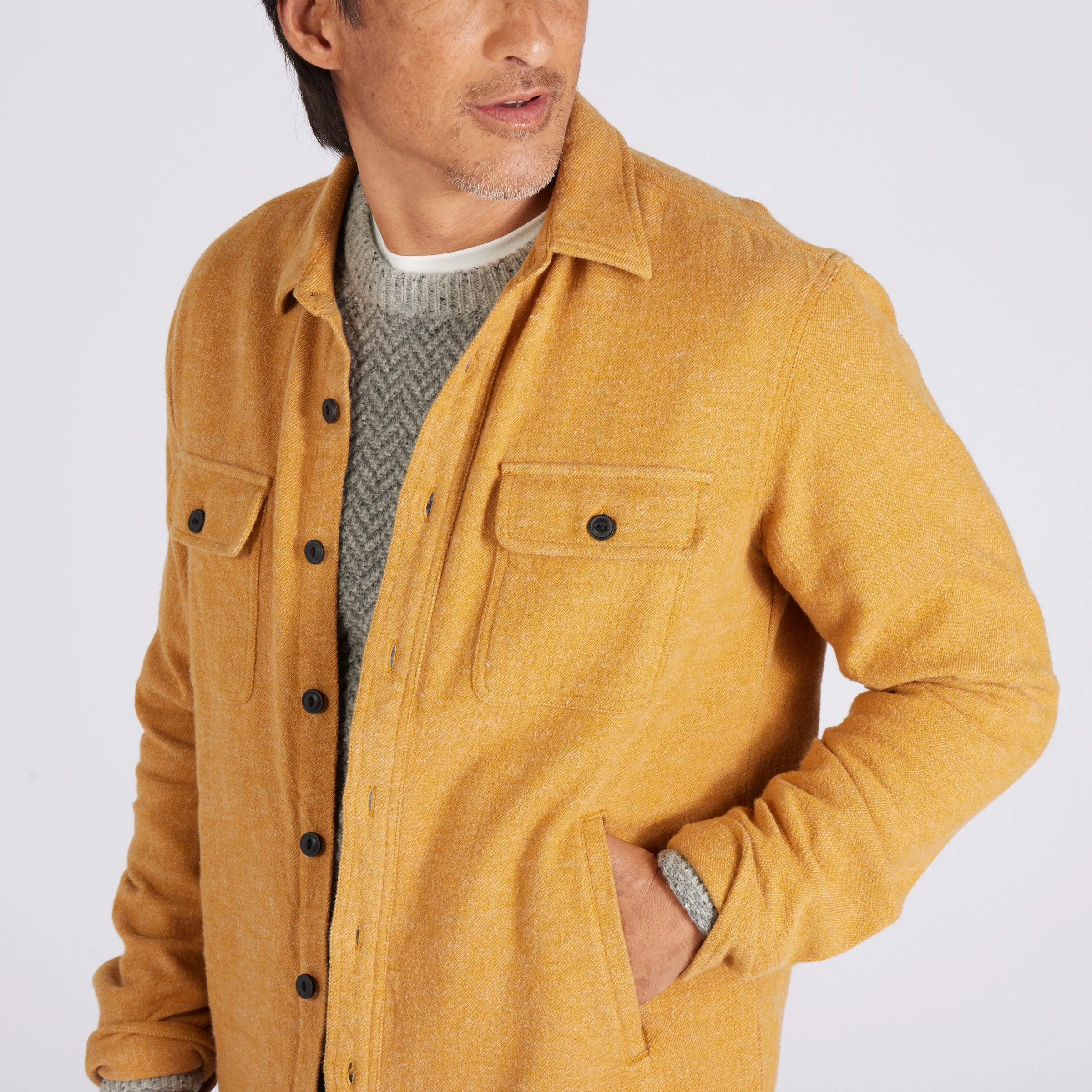 Flannel Twill Shirt Jacket - Buckthorn