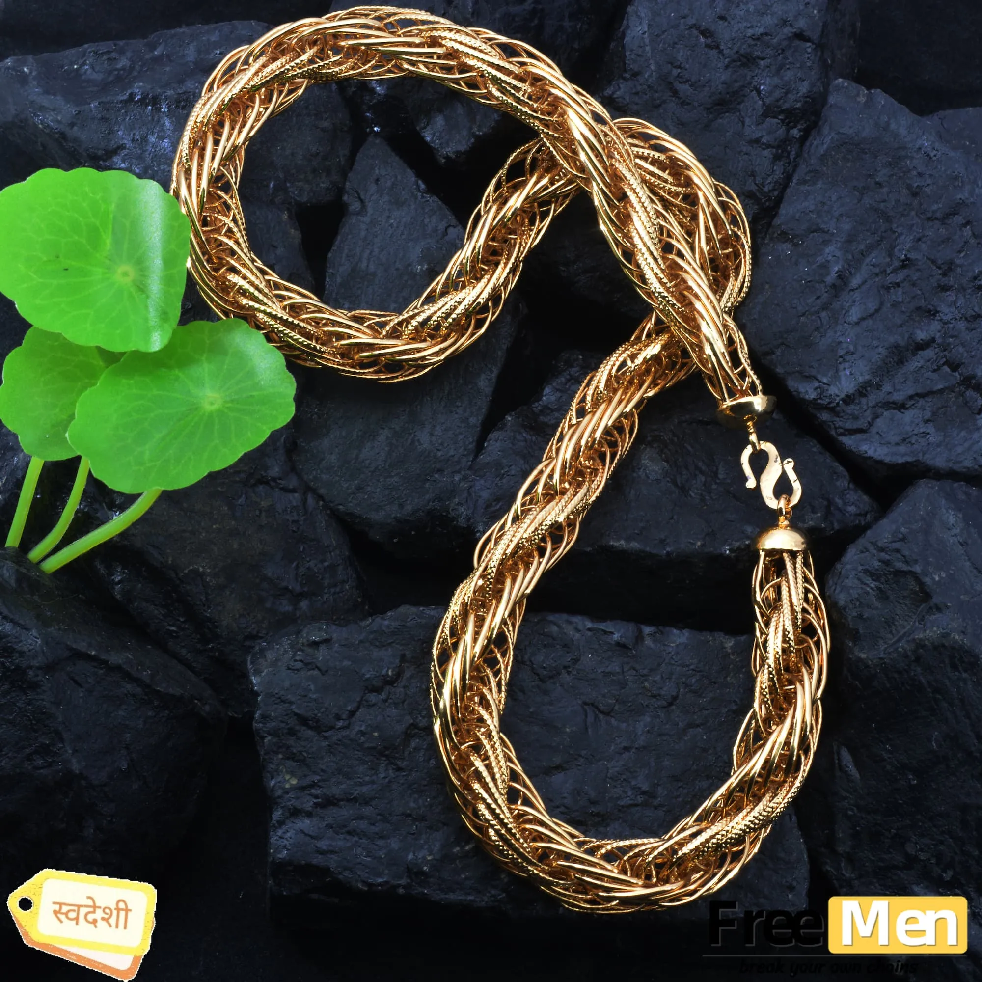 FreeMen Best Gold Plated Thick Chain for Men