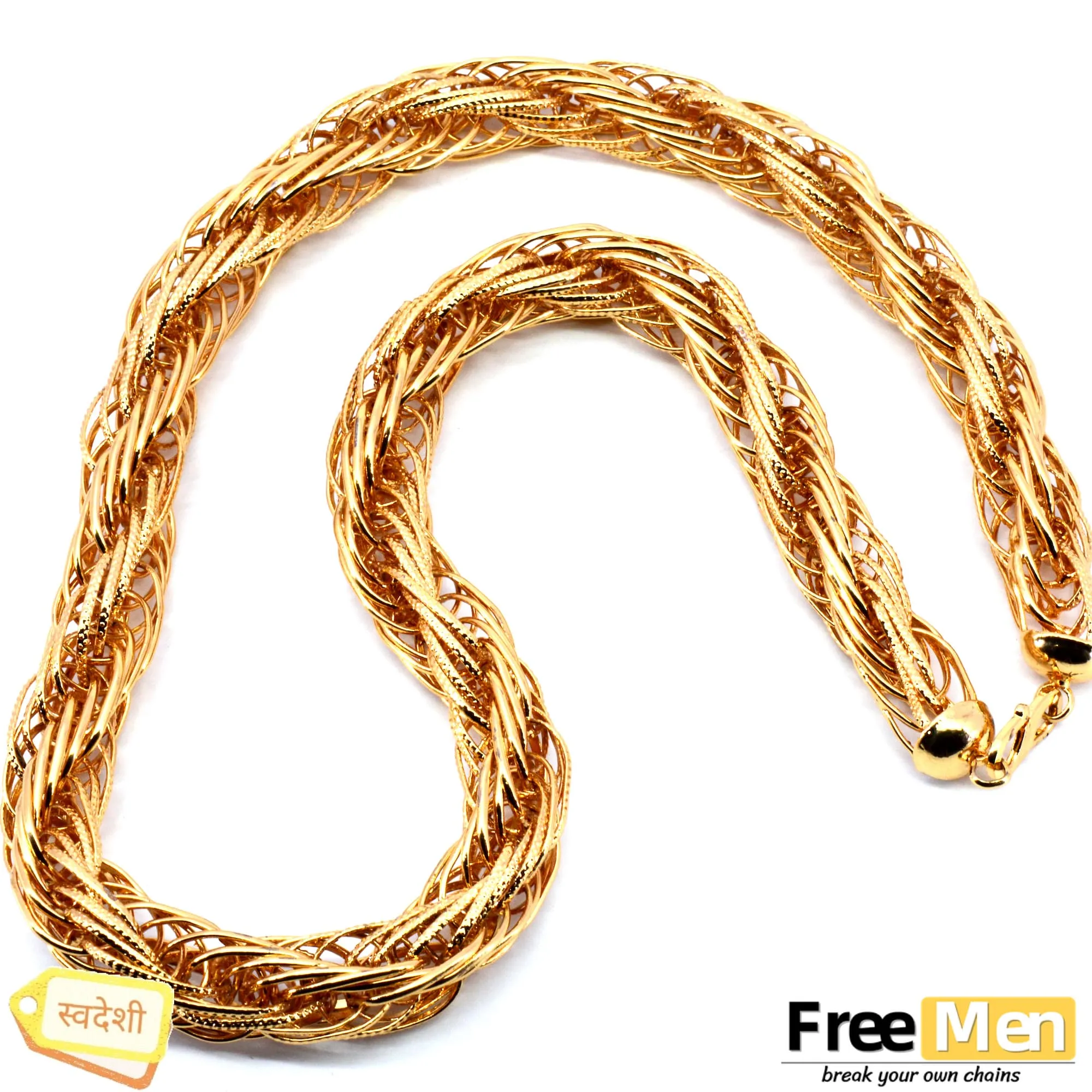 FreeMen Best Gold Plated Thick Chain for Men