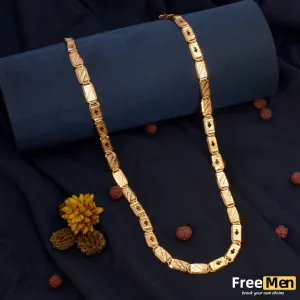 FreeMen Gold Plated Nawabi Biscuit Chain for Men