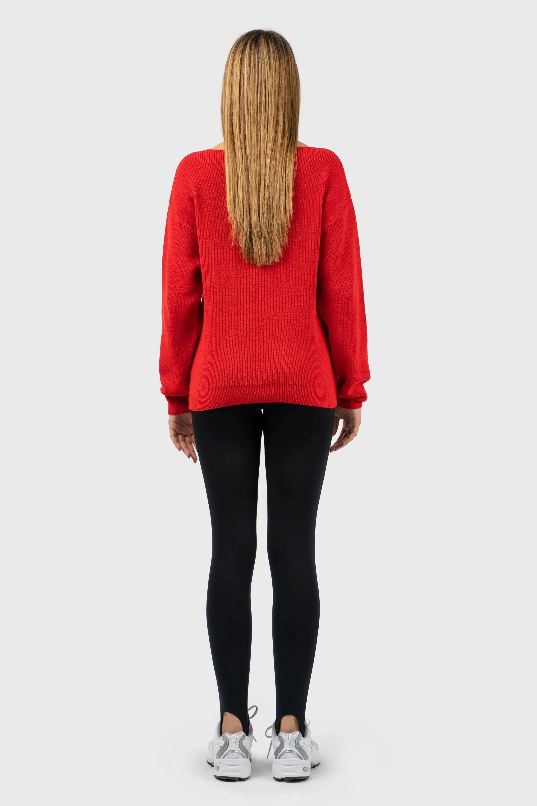 Front Seam Detail V-Neck Jumper