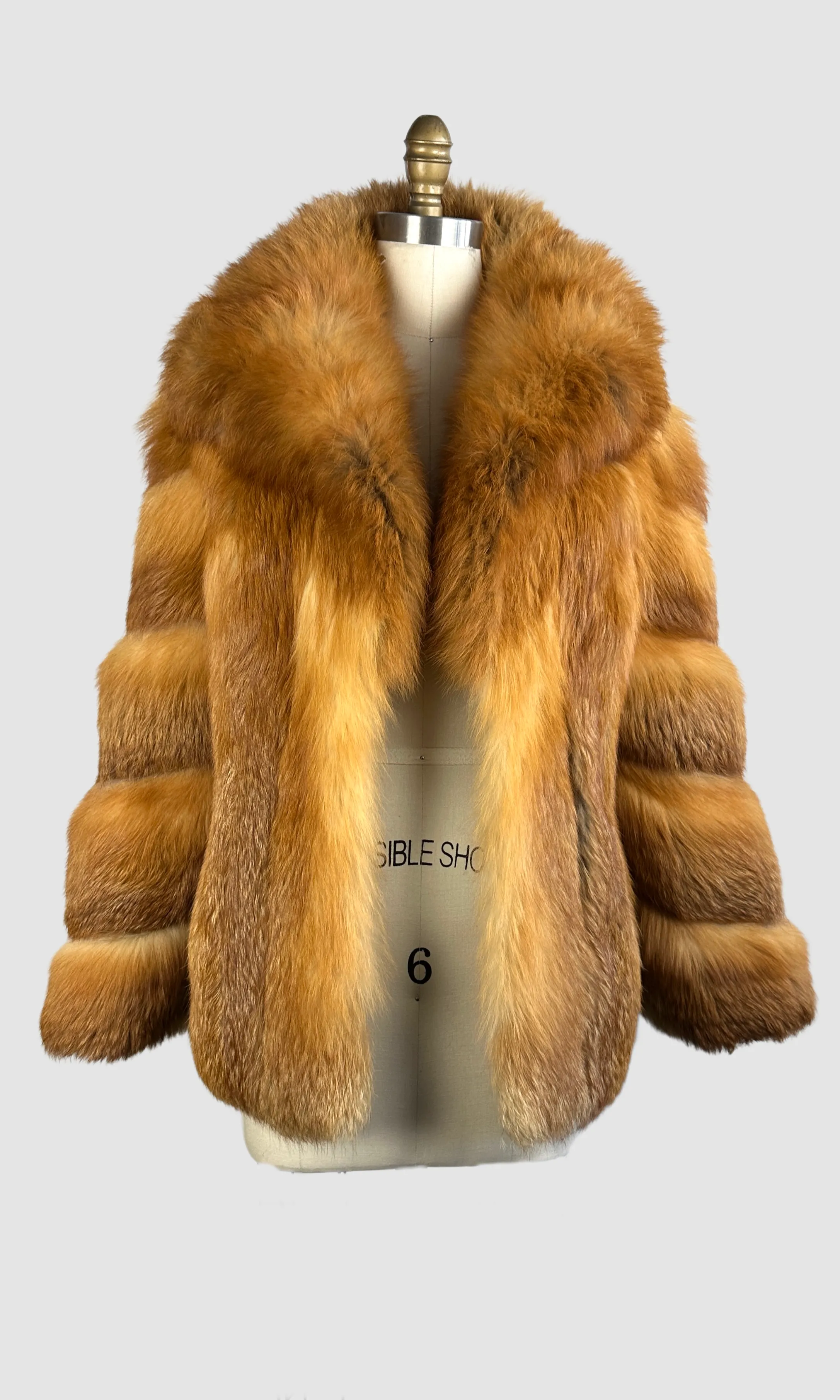 GLAM SLAM 70s Herbert's  Red Fox Fur Coat  • Small