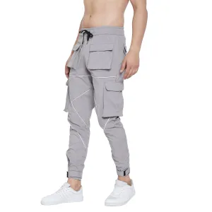 Grey Nylon Cargo Pocket Trackpant