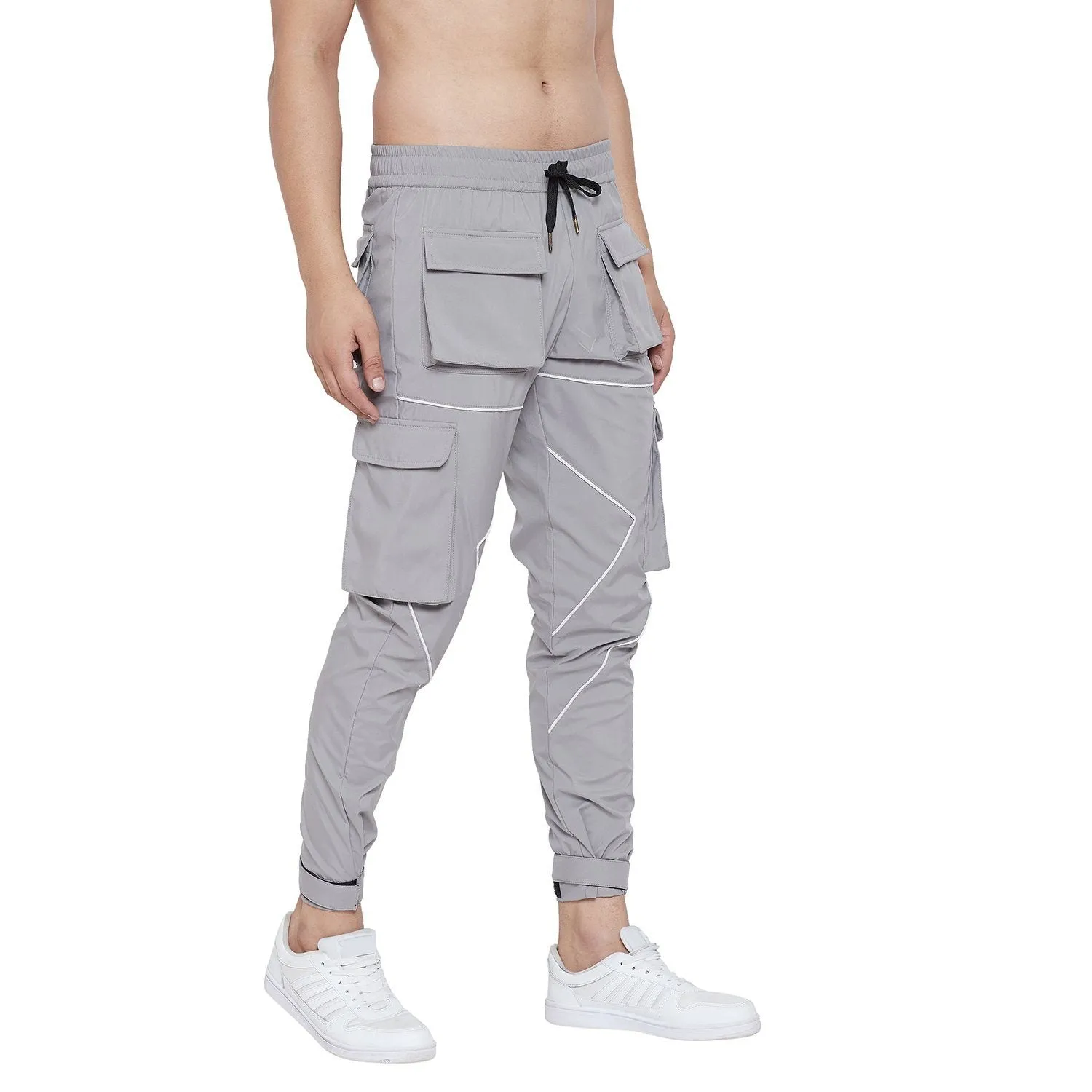 Grey Nylon Cargo Pocket Trackpant