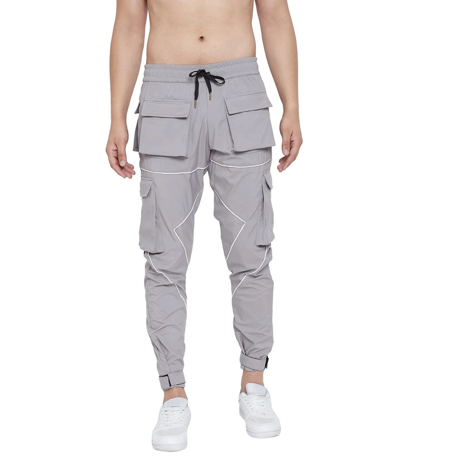 Grey Nylon Cargo Pocket Trackpant