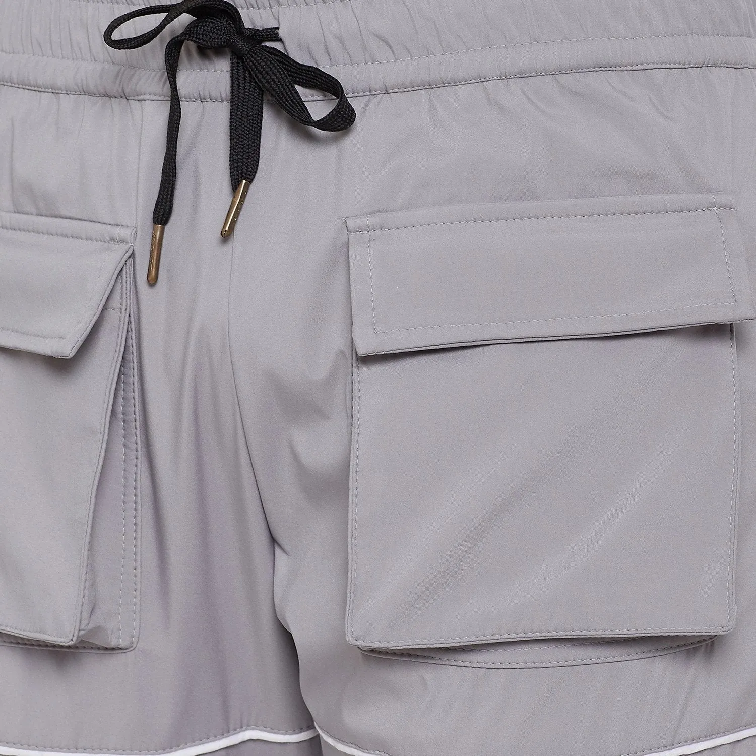 Grey Nylon Cargo Pocket Trackpant