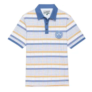 Grid Plaid Polo - Koi Blue Plaid