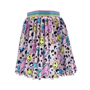 Happy Emoji Pleated Skirt