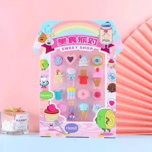 Hello! Delicious Dessert Theme Eraser Combo Set.