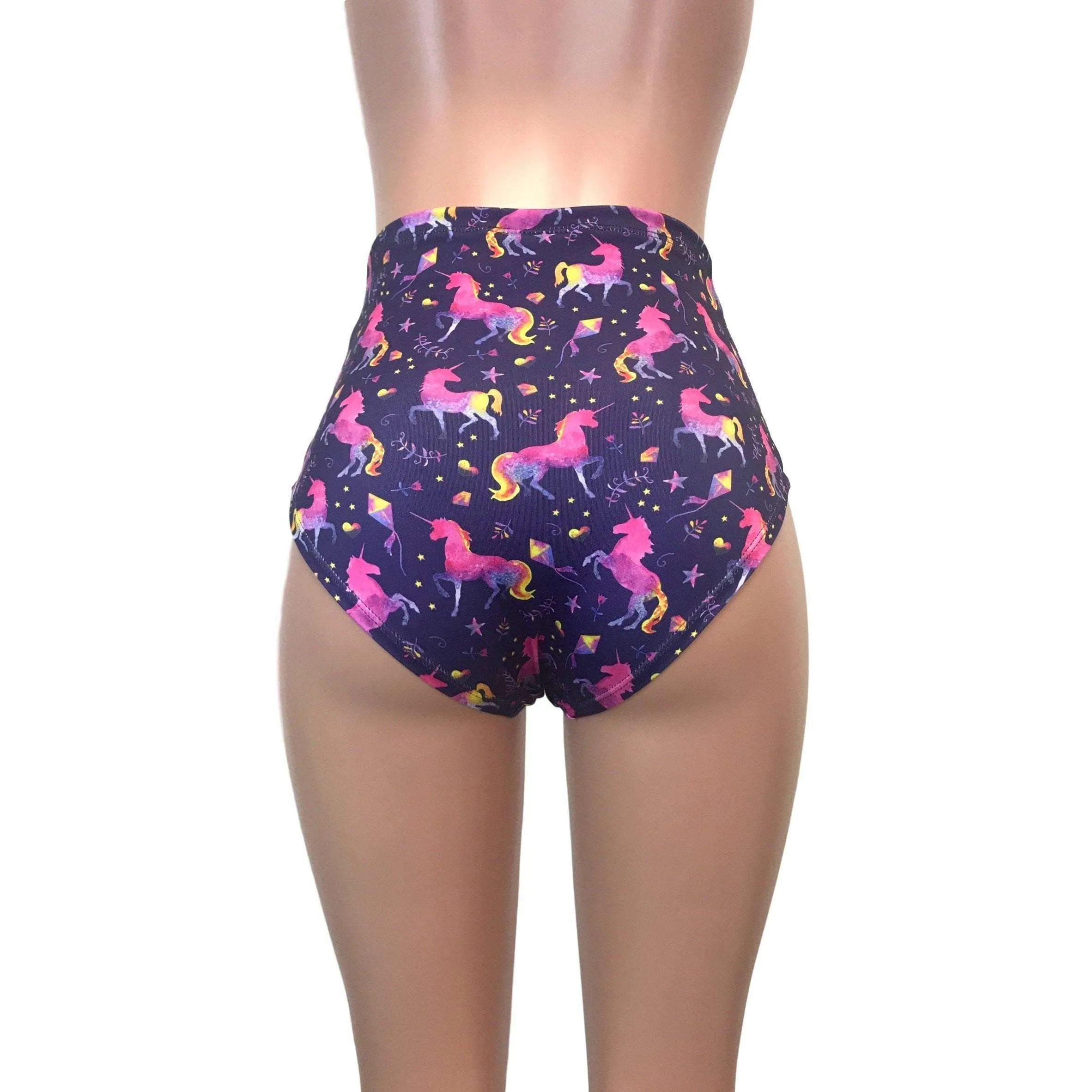 High Waist Hot Pants - Unicorns