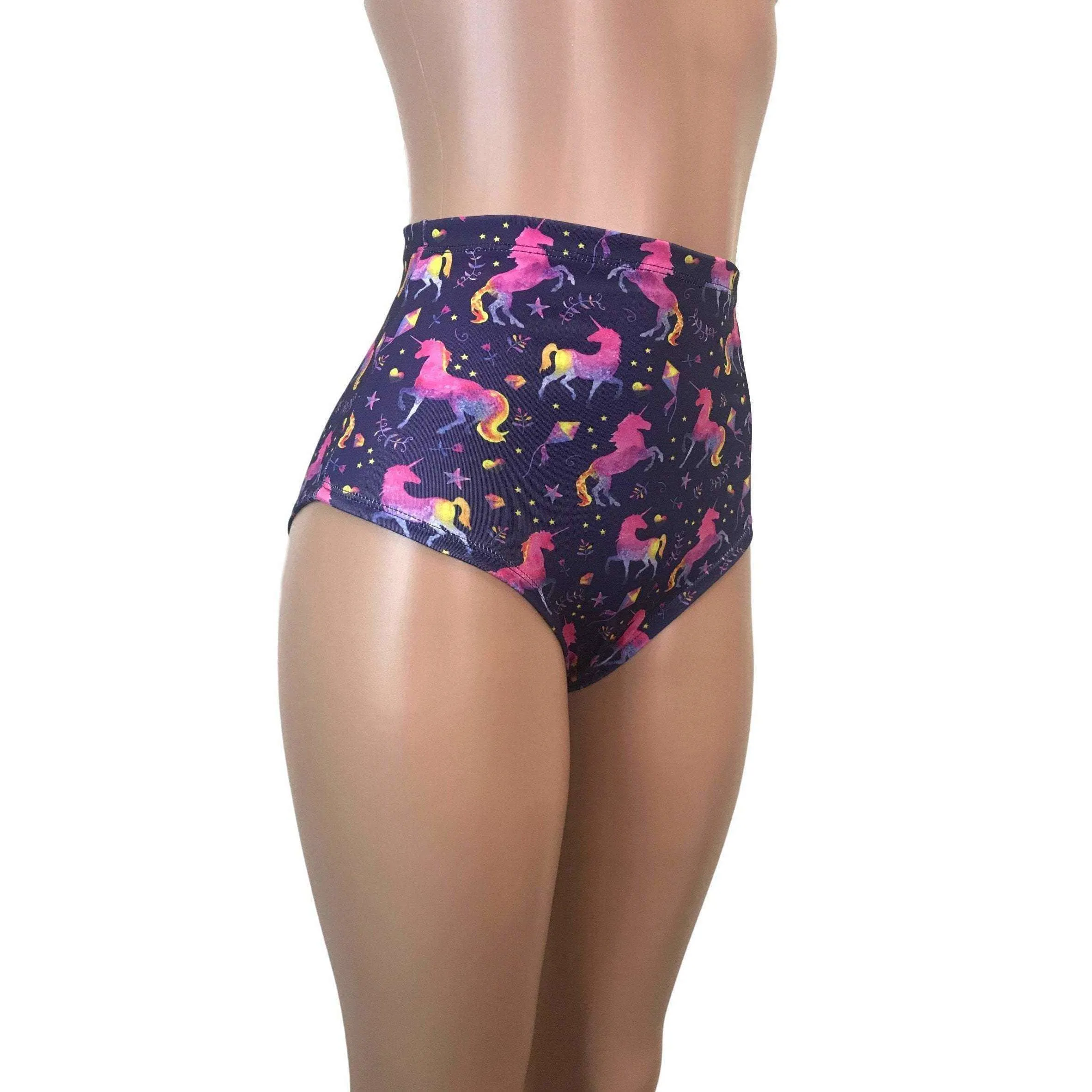 High Waist Hot Pants - Unicorns