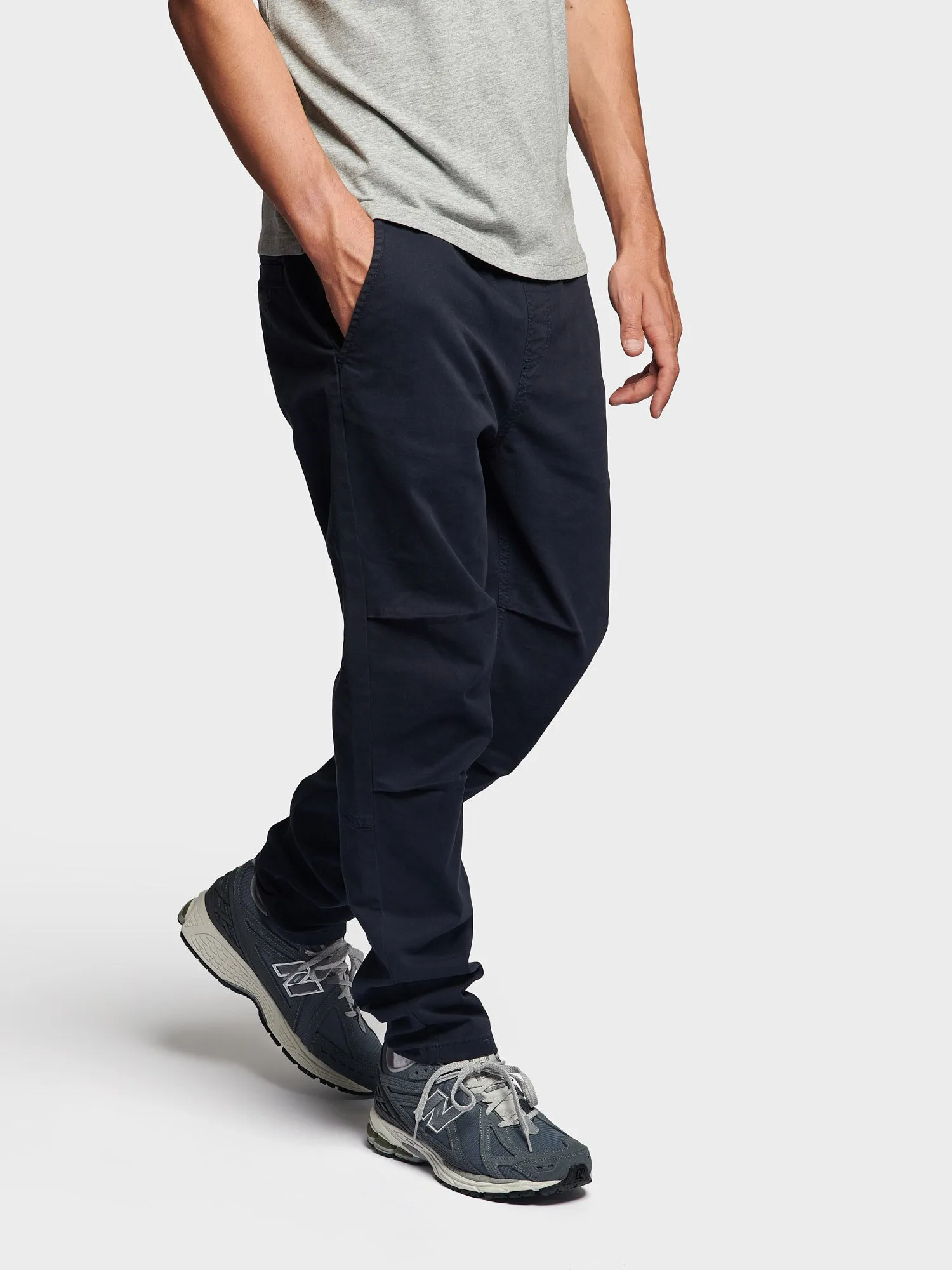 Hudson Script Elasticated Waist Pants in Navy Blue