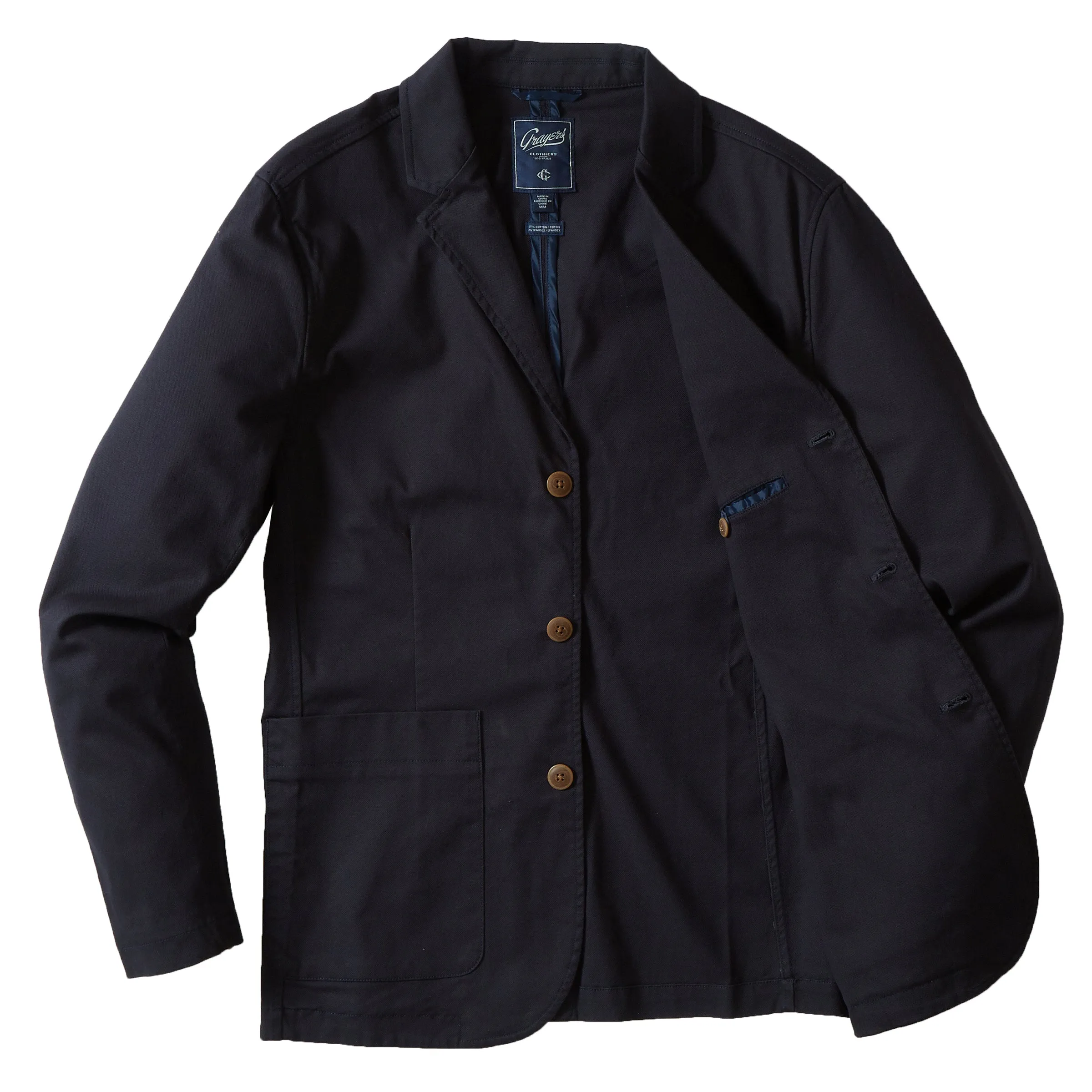 Hudson Textured Flex Blazer - Navy