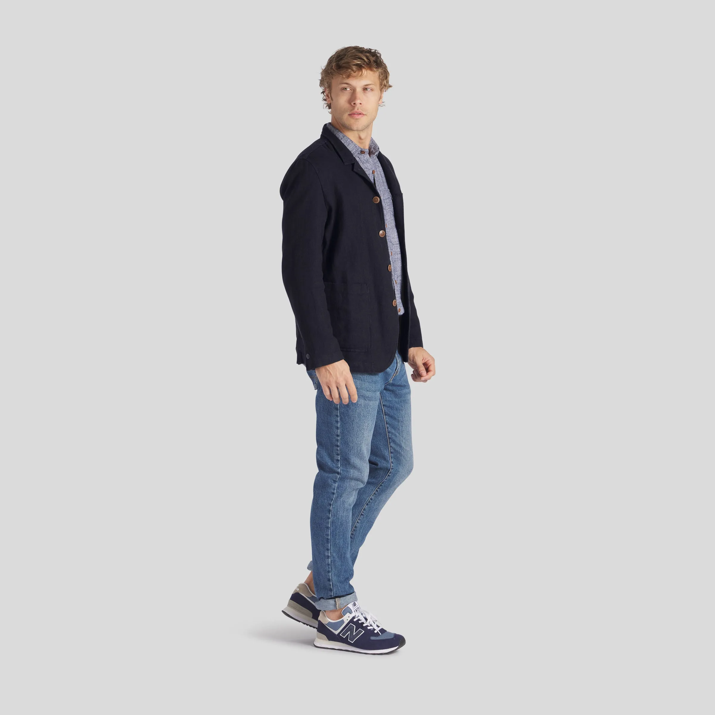 Hudson Textured Flex Blazer - Navy