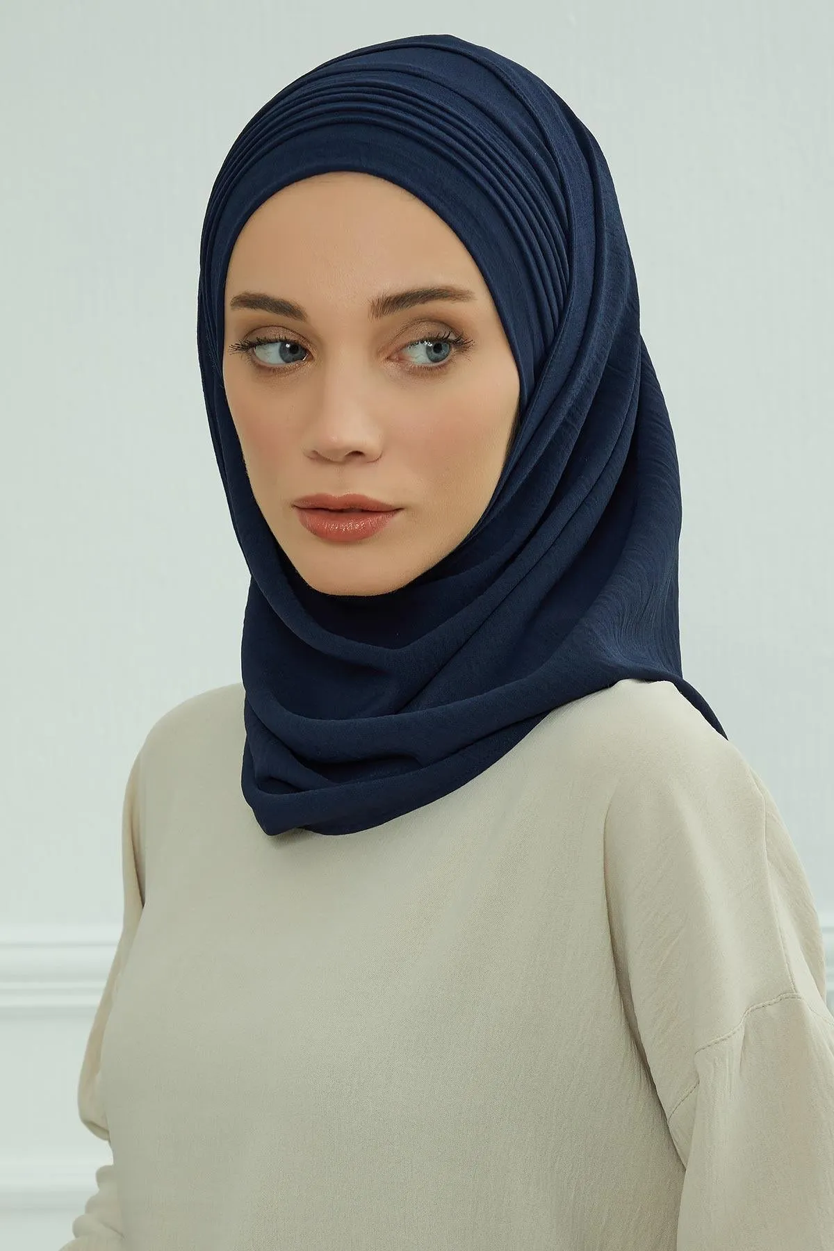 Instant Lightweight Aerobin Shawl Pleated Scarf Head Turbans For Women Headwear Stylish Head Wrap Elegant Design,CPS-90