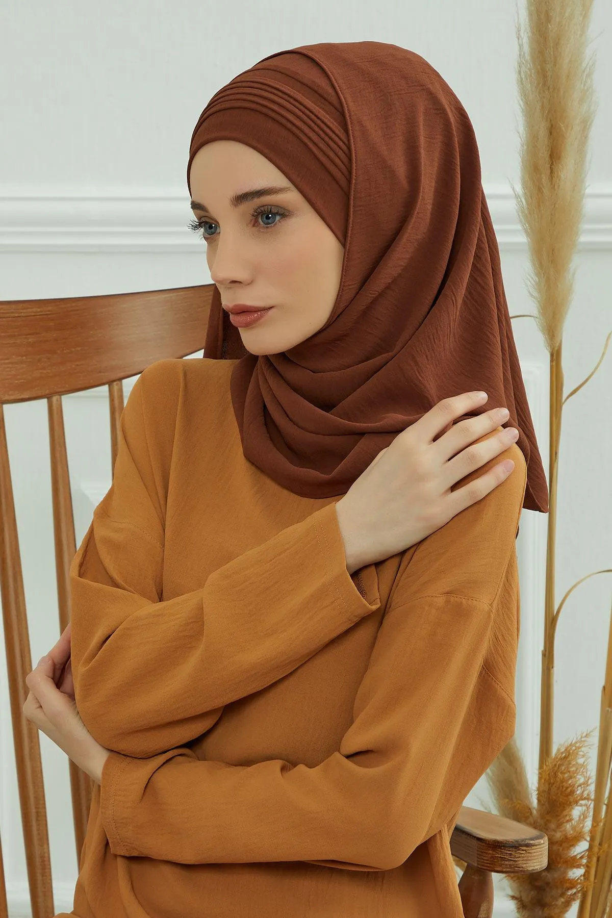 Instant Lightweight Aerobin Shawl Pleated Scarf Head Turbans For Women Headwear Stylish Head Wrap Elegant Design,CPS-90