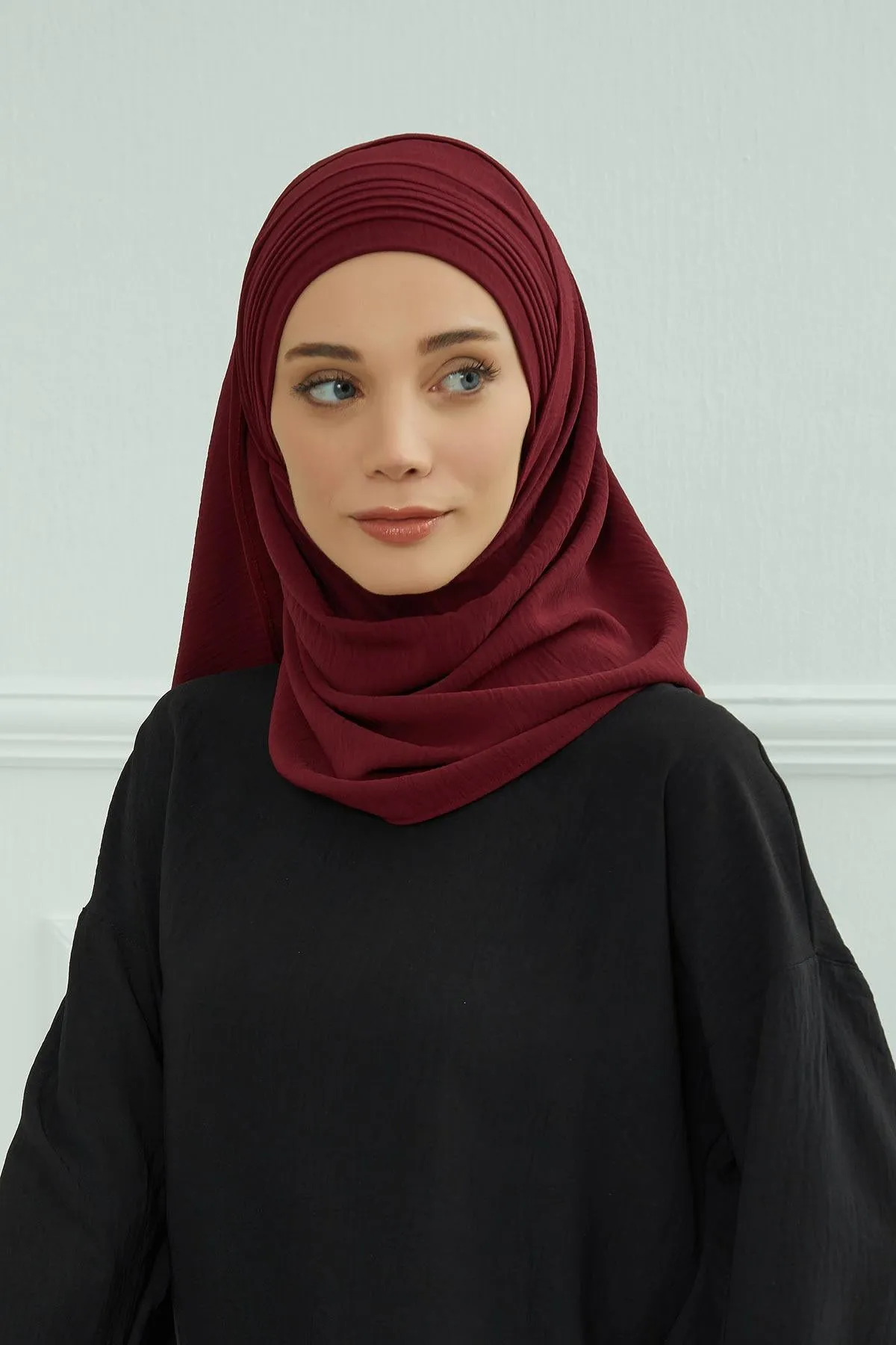 Instant Lightweight Aerobin Shawl Pleated Scarf Head Turbans For Women Headwear Stylish Head Wrap Elegant Design,CPS-90