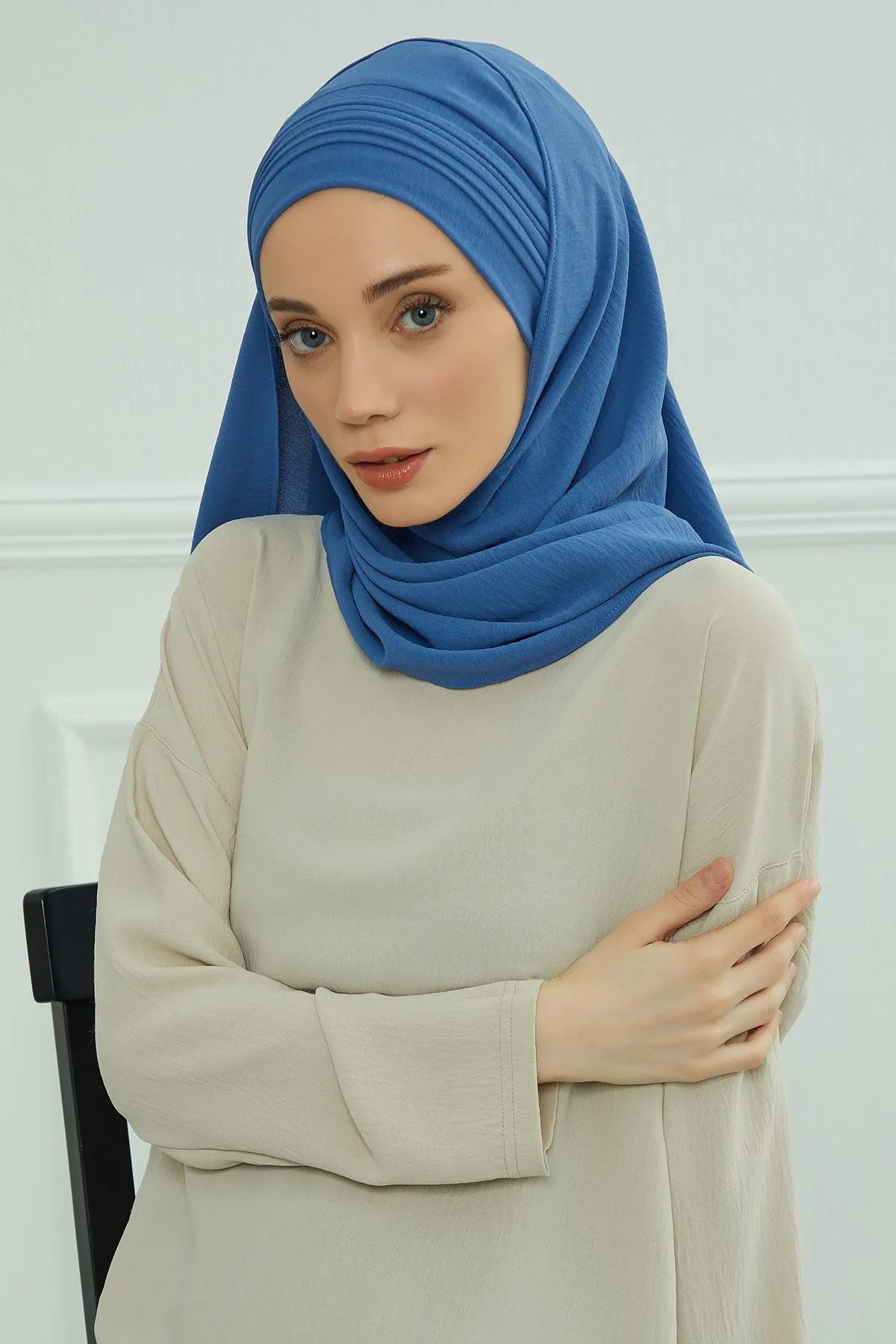 Instant Lightweight Aerobin Shawl Pleated Scarf Head Turbans For Women Headwear Stylish Head Wrap Elegant Design,CPS-90