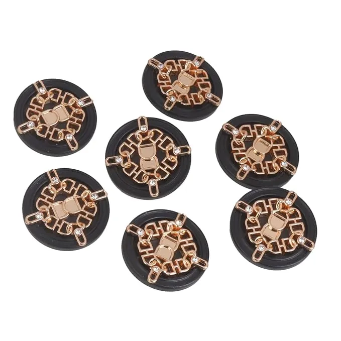 Interwoven Chain Crest Metal Button(8 Small   4 Big)