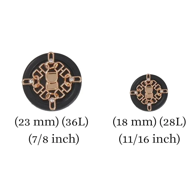 Interwoven Chain Crest Metal Button(8 Small   4 Big)