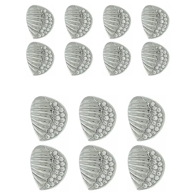 Intricate Seashell Design Metal Buttons(8 Small   6 Big)