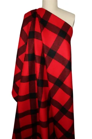 Italian Buffalo-style Wool Plaid - Red/Black