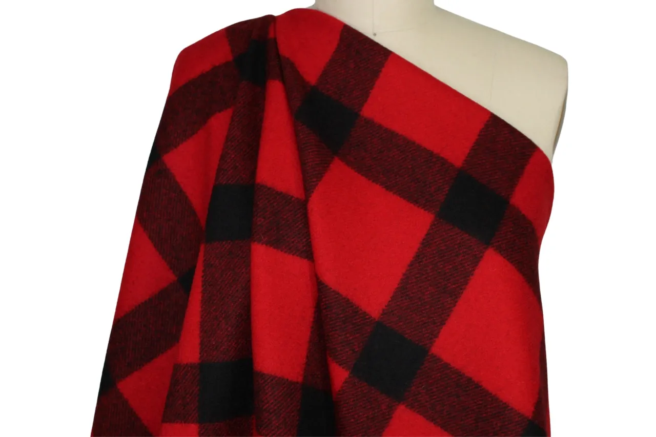 Italian Buffalo-style Wool Plaid - Red/Black