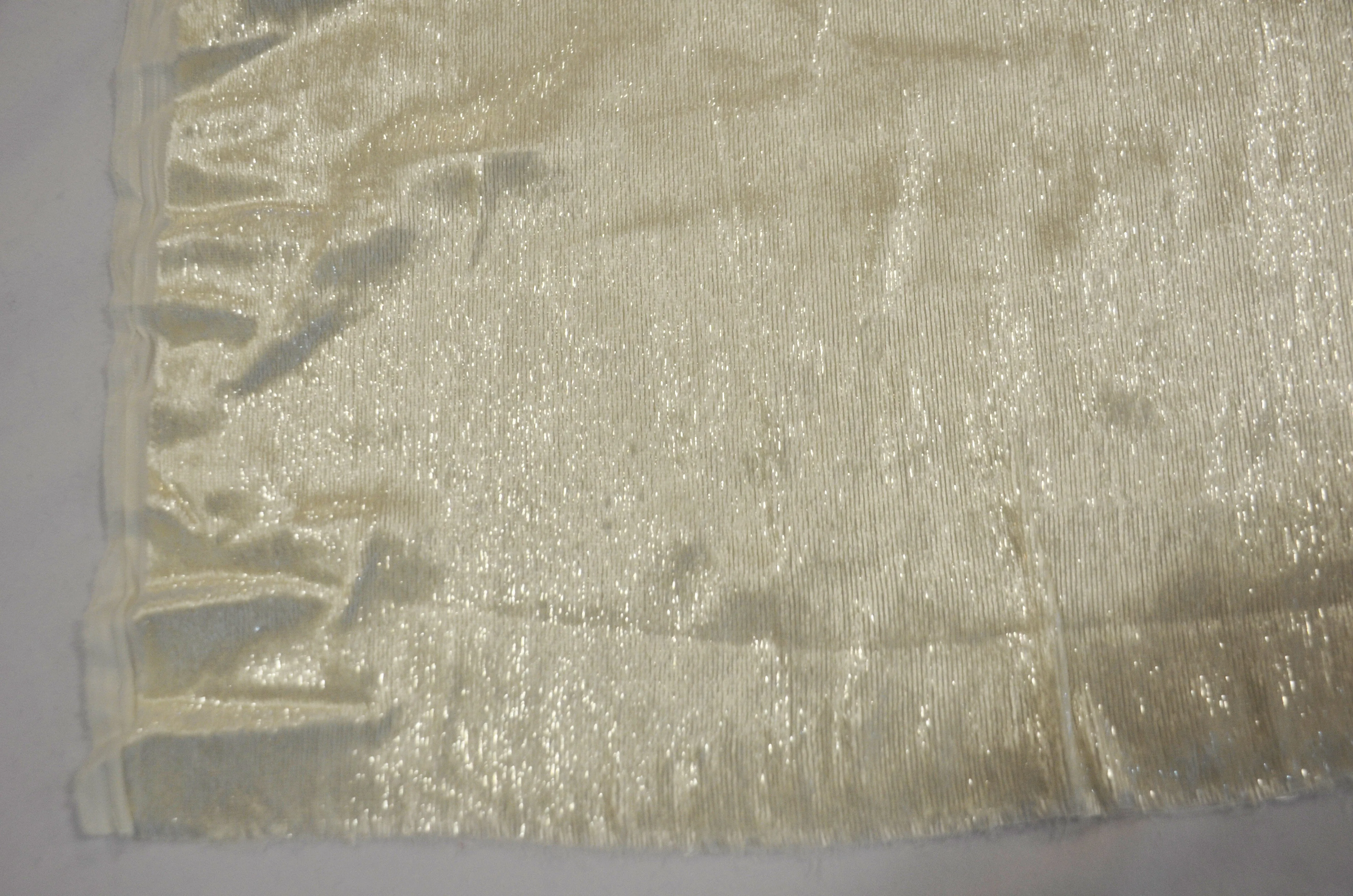 Ivory Silky Velvet with Metallic Lurex | 52" Wide | Polyester Super Soft Lurex Velvet | Soft Metallic Velvet for Dresses, Clothing, Skirts, Costume |