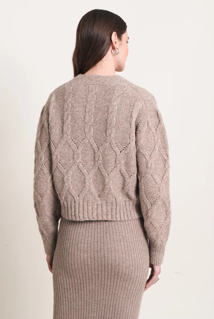 Janette Knit Cable Stitch Cardigan