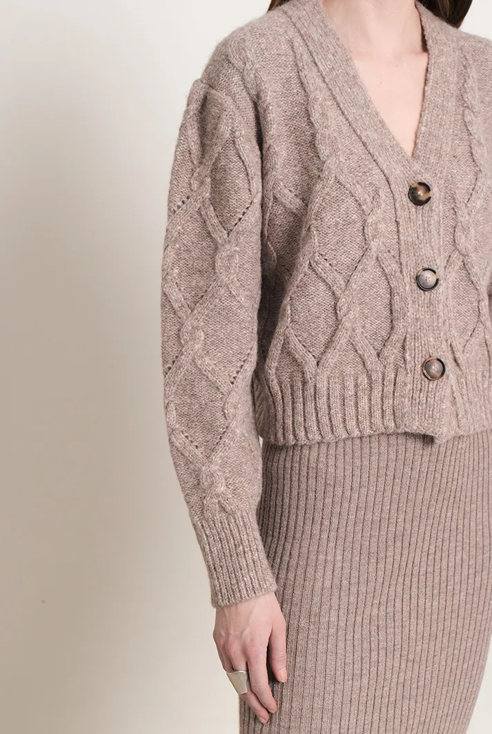 Janette Knit Cable Stitch Cardigan