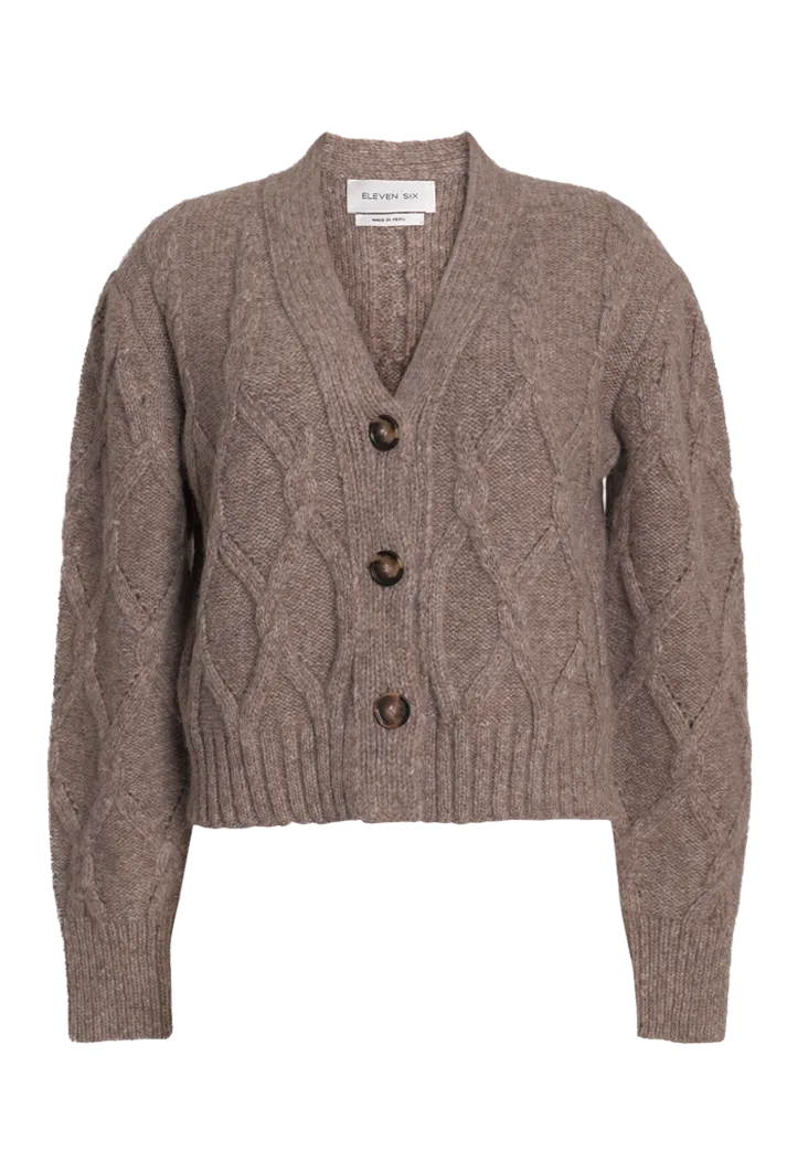 Janette Knit Cable Stitch Cardigan