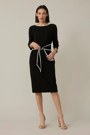 Joseph Ribkoff 3/4 Sleeve Contrast Trim Dress