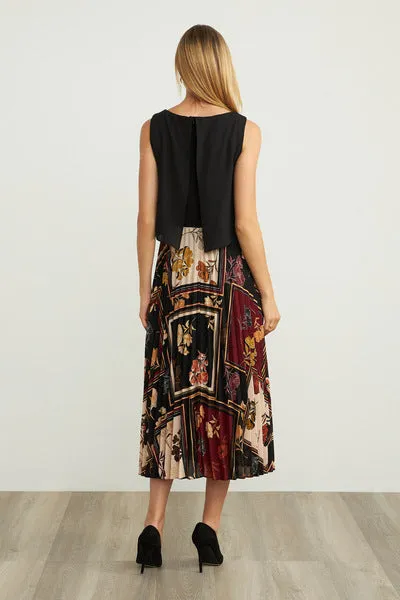 Joseph Ribkoff Lined Dress Printed Skirt Bohemian Appeal