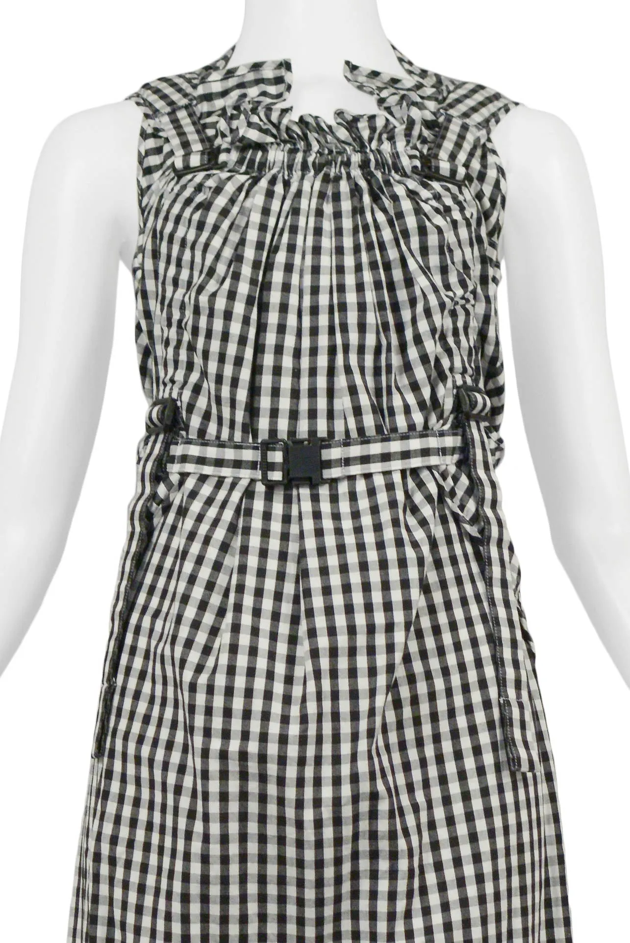 JUNYA WATANABE BLACK & WHITE GINGHAM PARACHUTE DRESS 2003