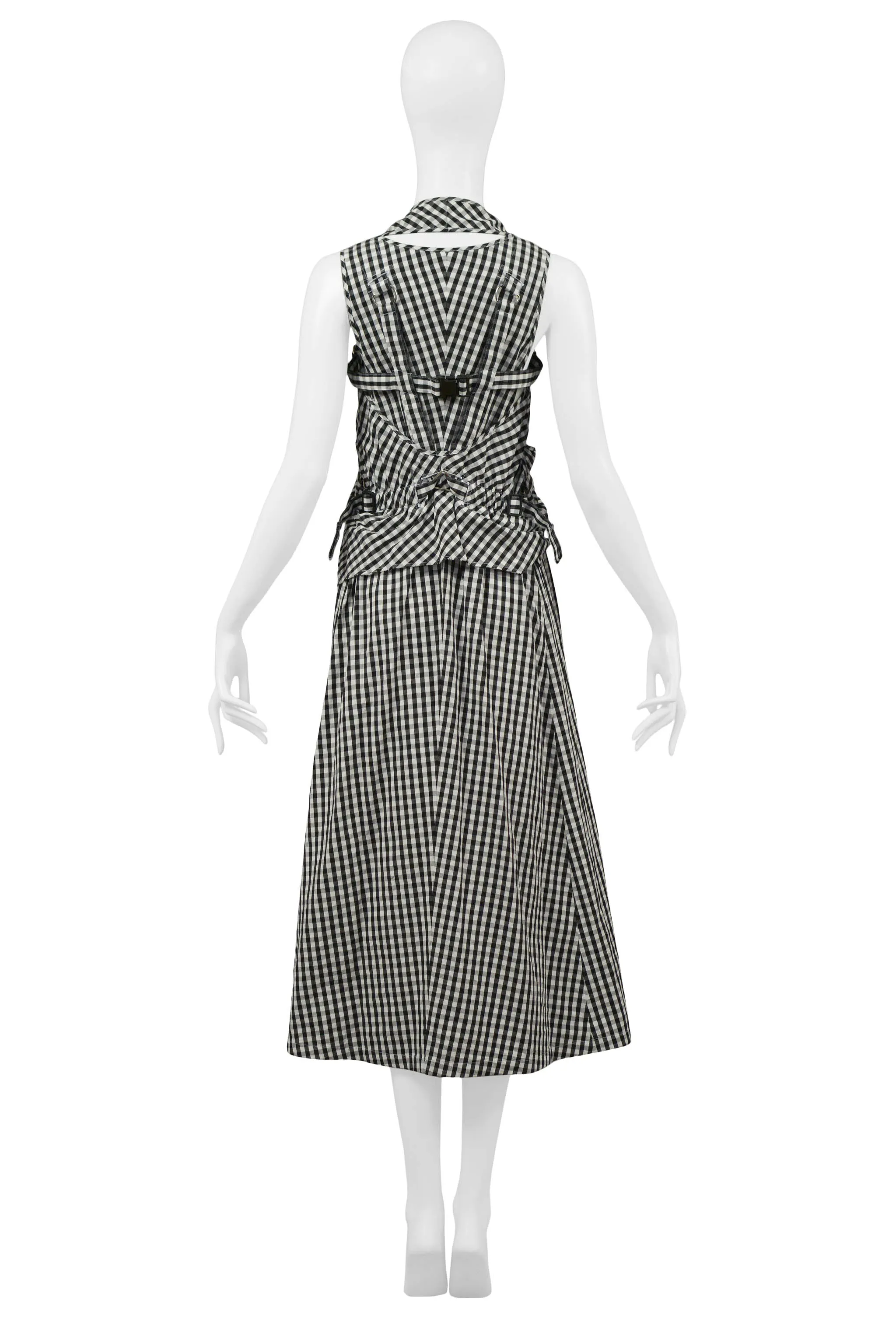 JUNYA WATANABE BLACK & WHITE GINGHAM PARACHUTE DRESS 2003