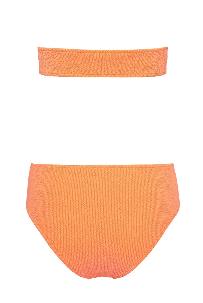 Kim High Waisted Mango Bandeau Bikini