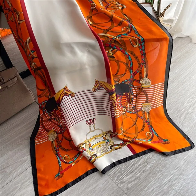 Lady Luxury Silk Scarf Foulard Female Hijab 2022 Brand Print Women Summer New Polyester Pashmina Hijab Bufanda Stoles