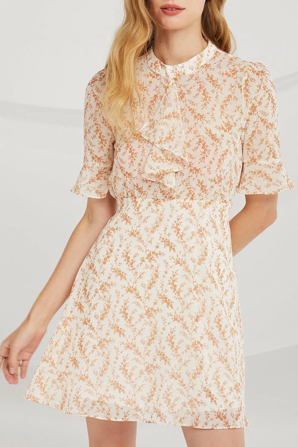 Leah Sheer Floral Dress