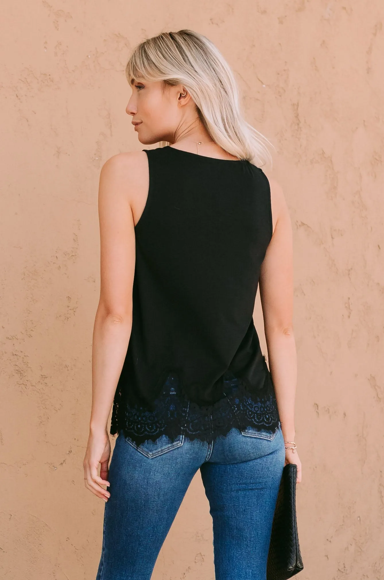 Lia Lace Hem Tank