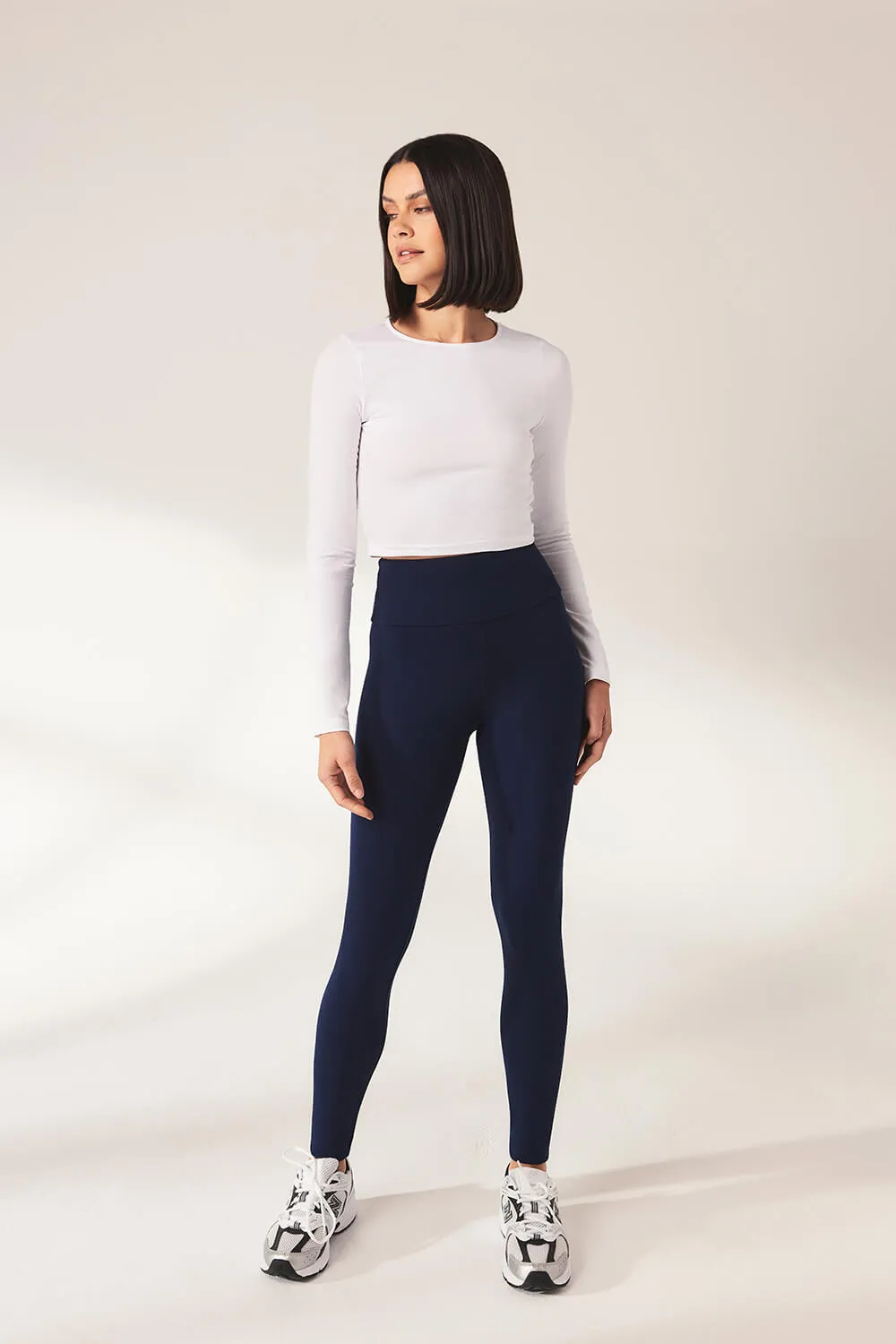 Lightweight Everyday High Waisted Leggings - Navy