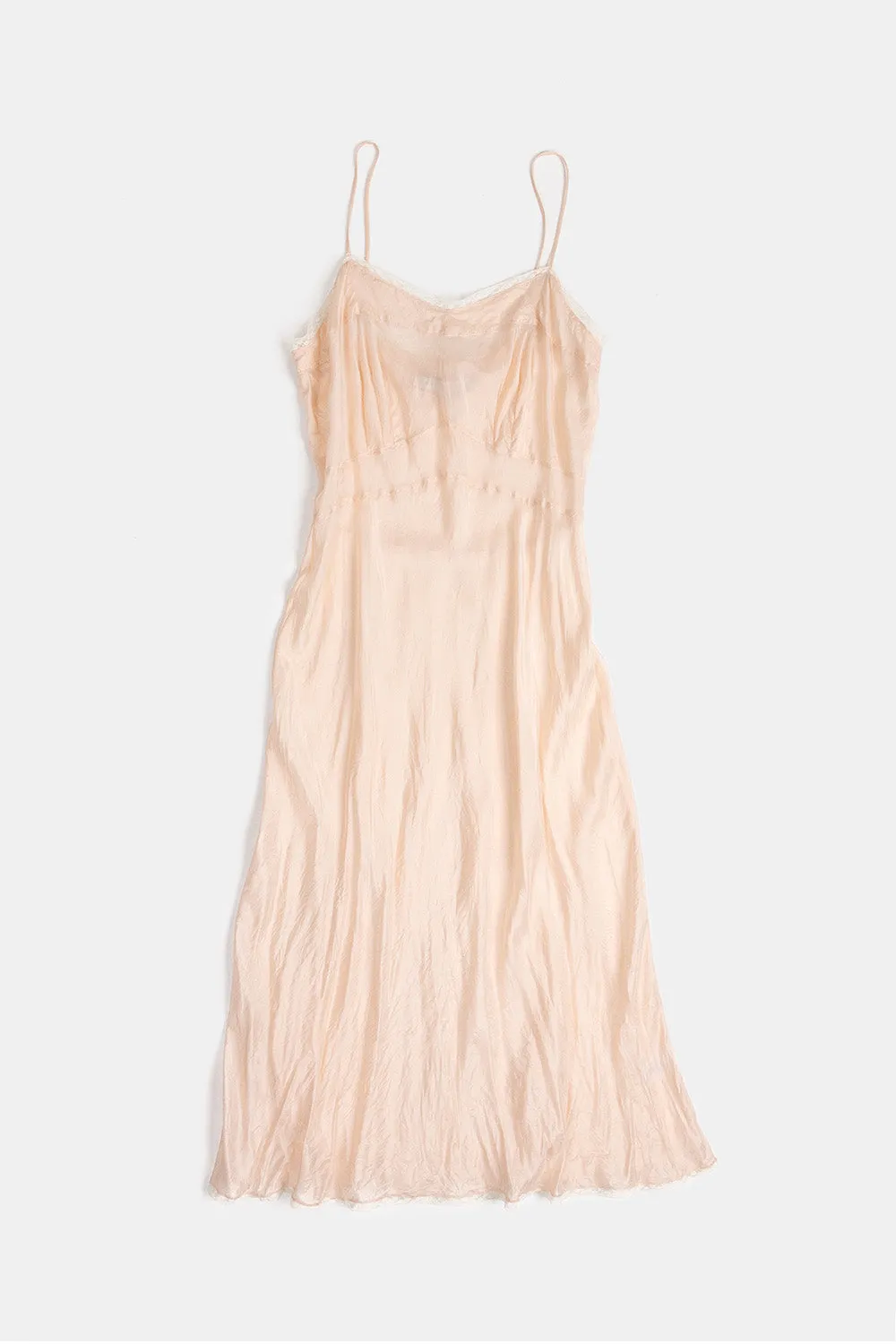 Long Lola Silk Slip Dress in Blush