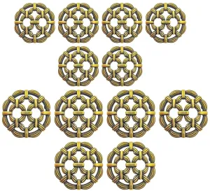 Loop Rope Design Metal Buttons(6 Big   6 Small)