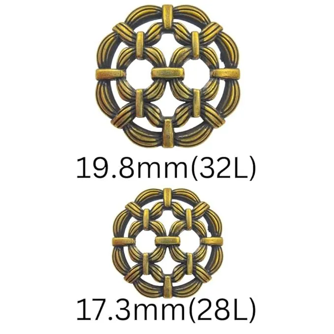 Loop Rope Design Metal Buttons(6 Big   6 Small)