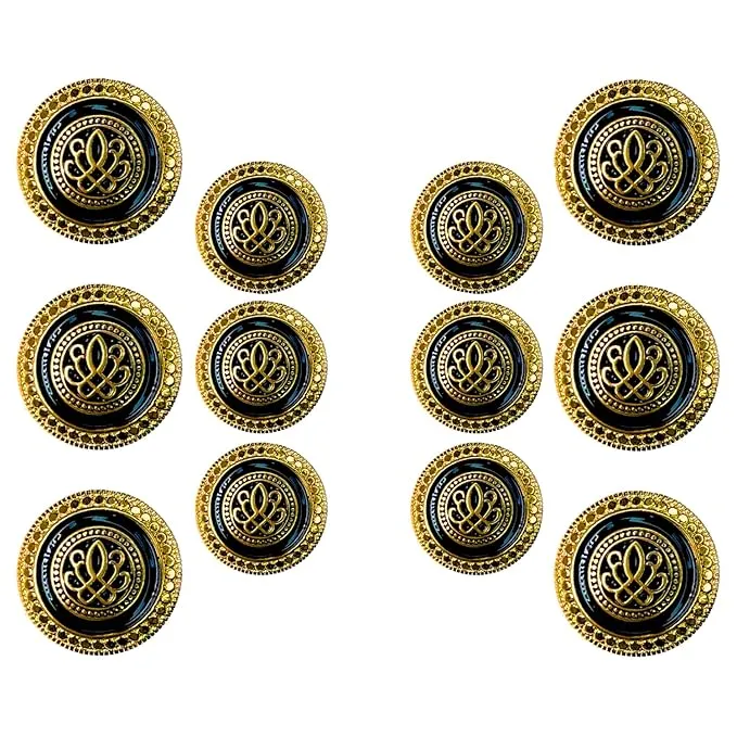 Luxe Insignia Metal Button(6 Big   6 Small)