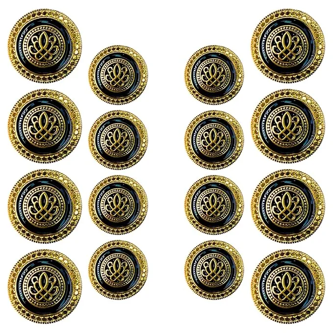 Luxe Insignia Metal Button(6 Big   6 Small)