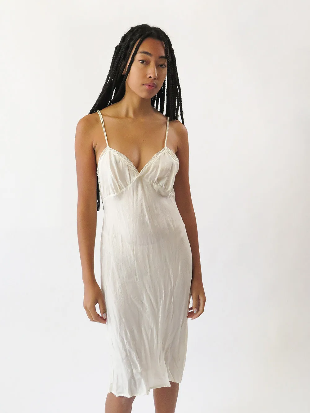 Maude Silk Slip Dress in Ivory