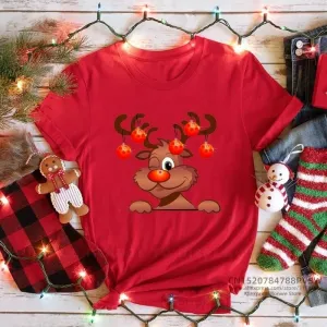 Merry Christmas Red Print T-shirts